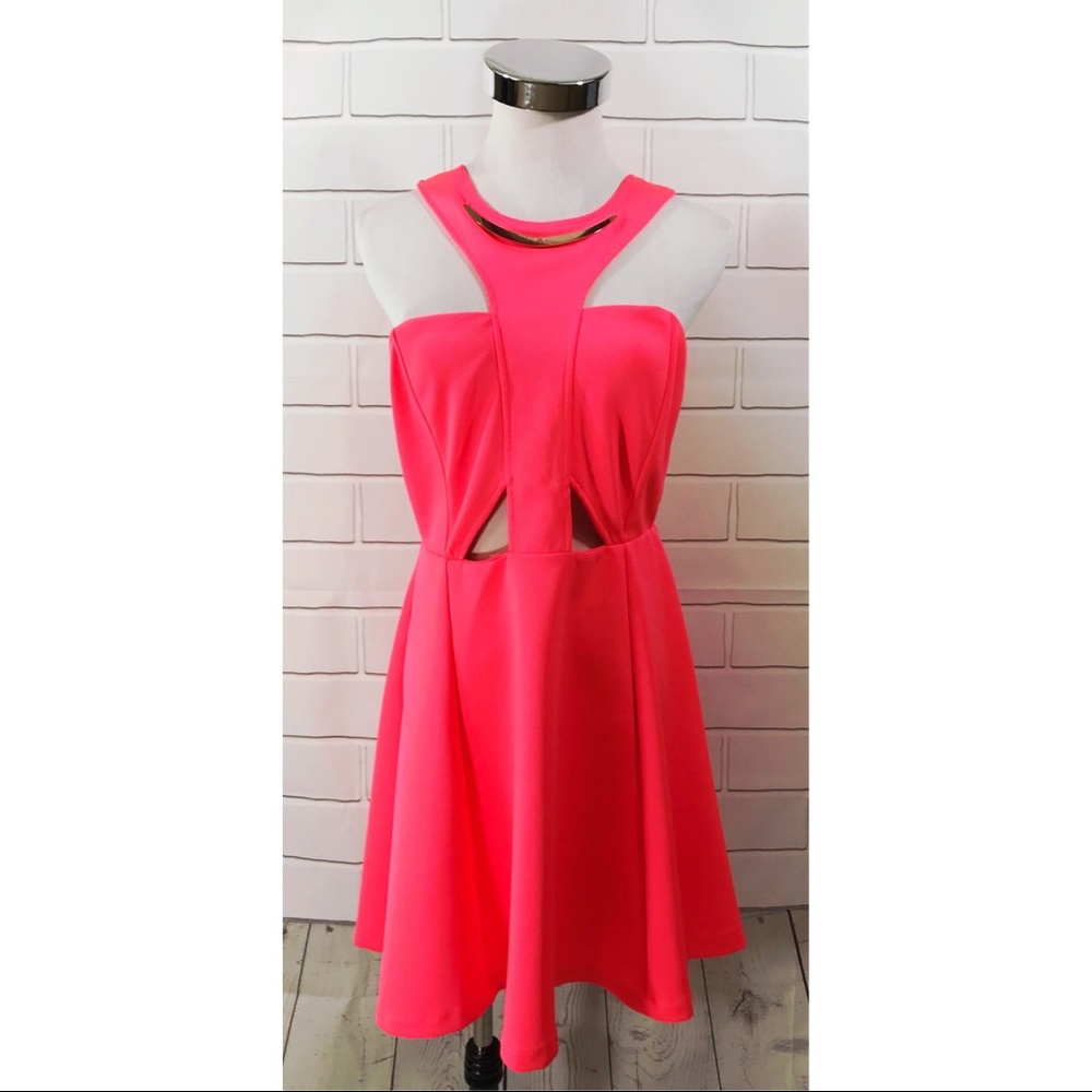 Do & Be Cut Out Skater Halter Stretch Dress